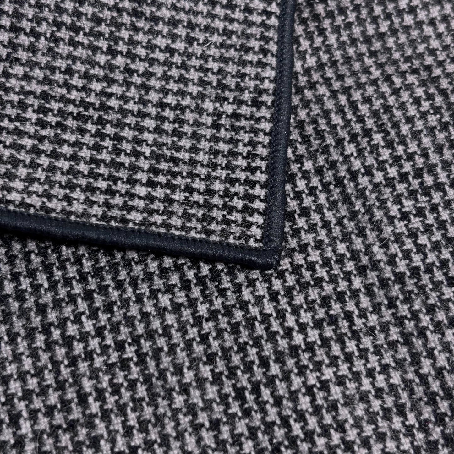Gray Houndstooth Wool Pocket Square