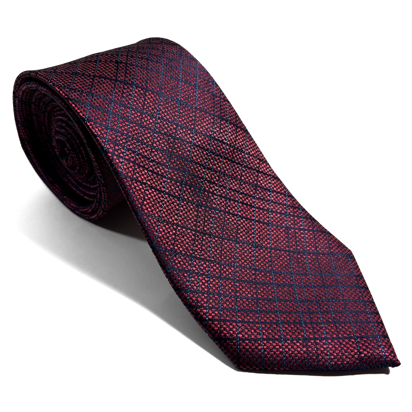 Burgundy Checked Jacquard Tie