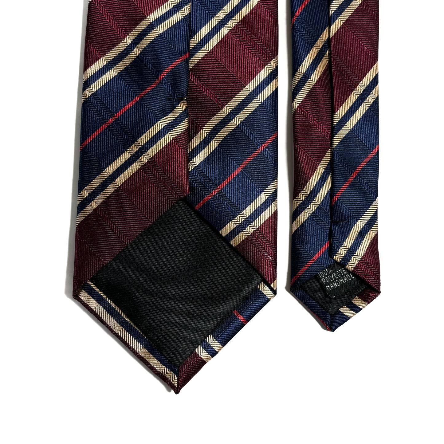 Navy Blue & Red Overcheck Striped Tie