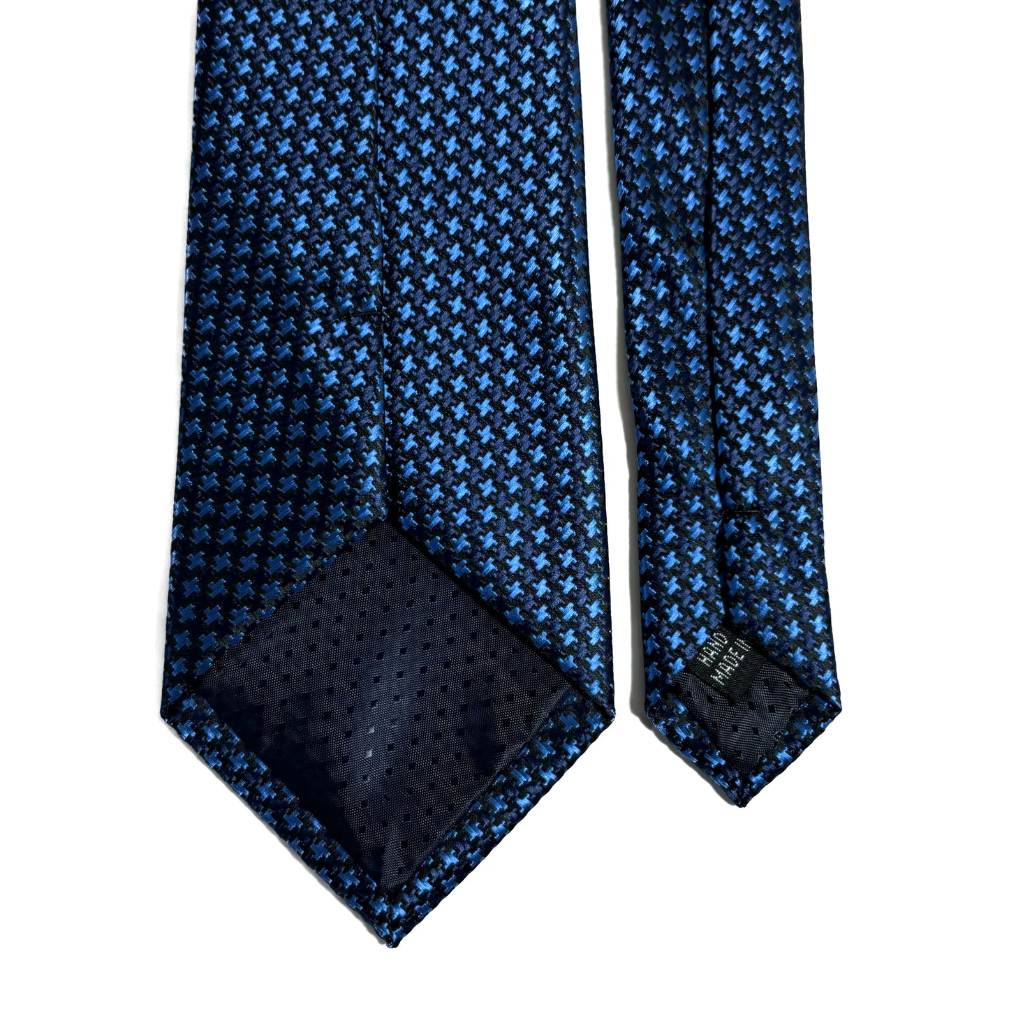 Navy Blue Houndstooth Jacquard Tie
