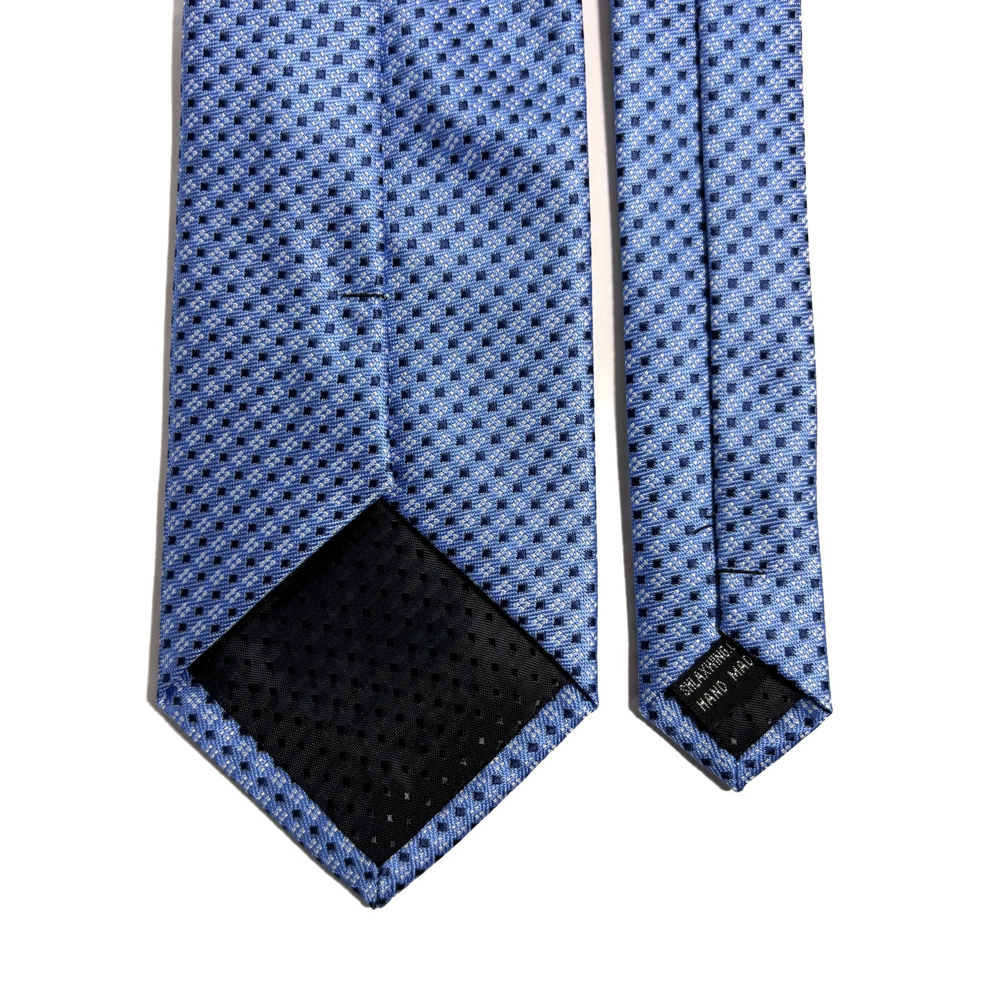 Light Blue Micro-Check Jacquard Tie