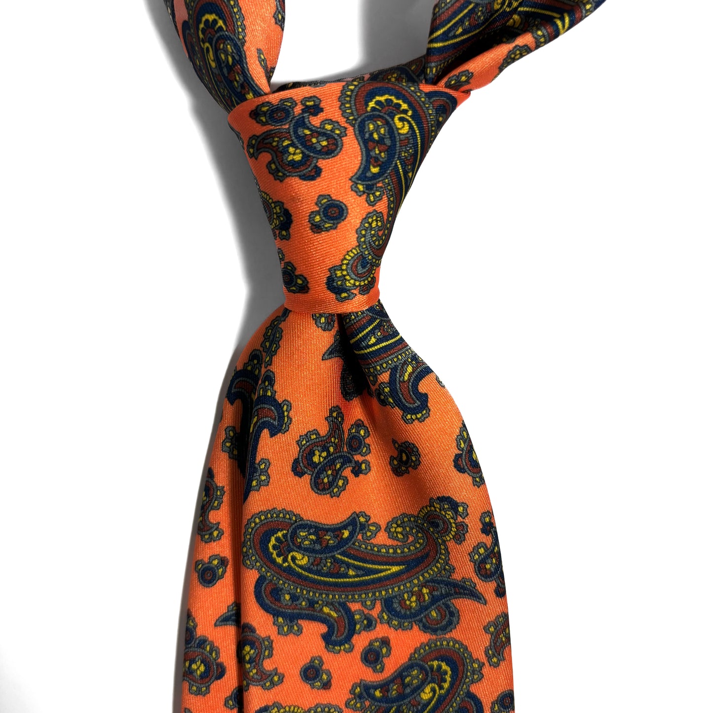 Orange Paisley Printed Tie