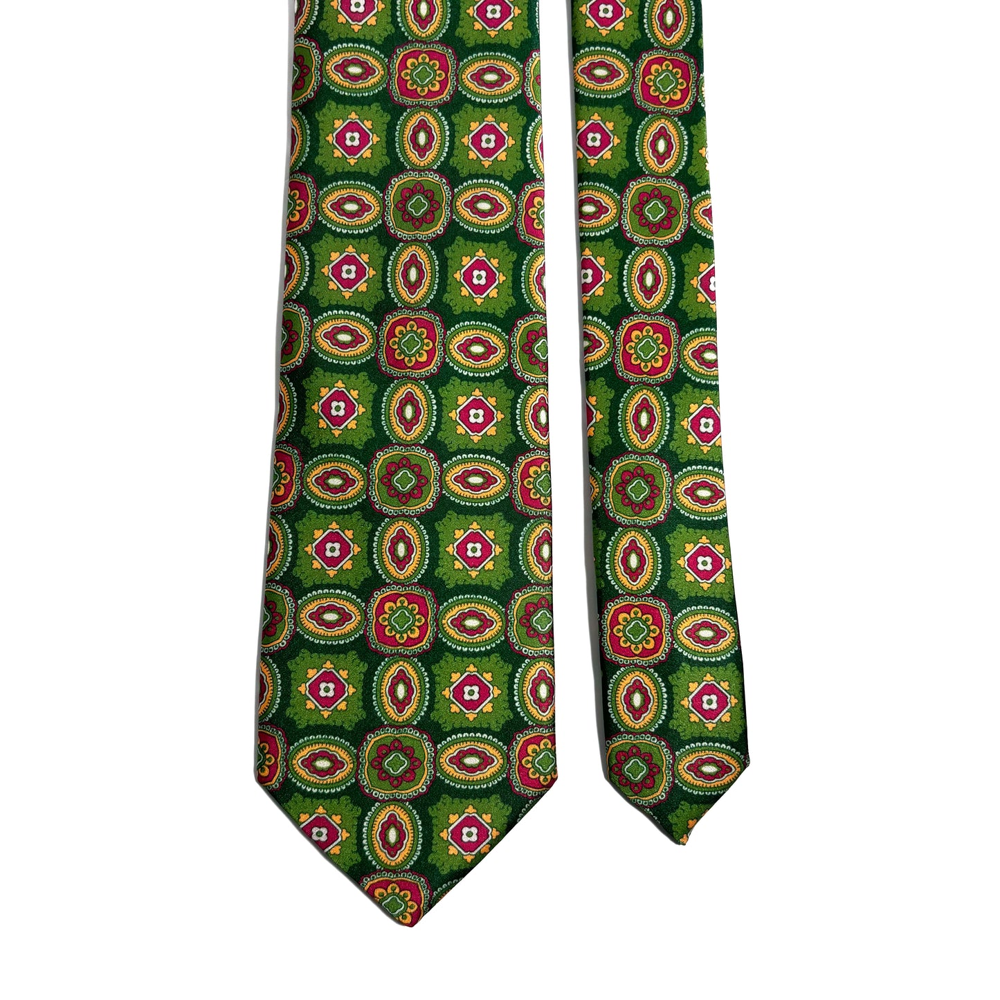 Olive Green Medallion Printed Tie