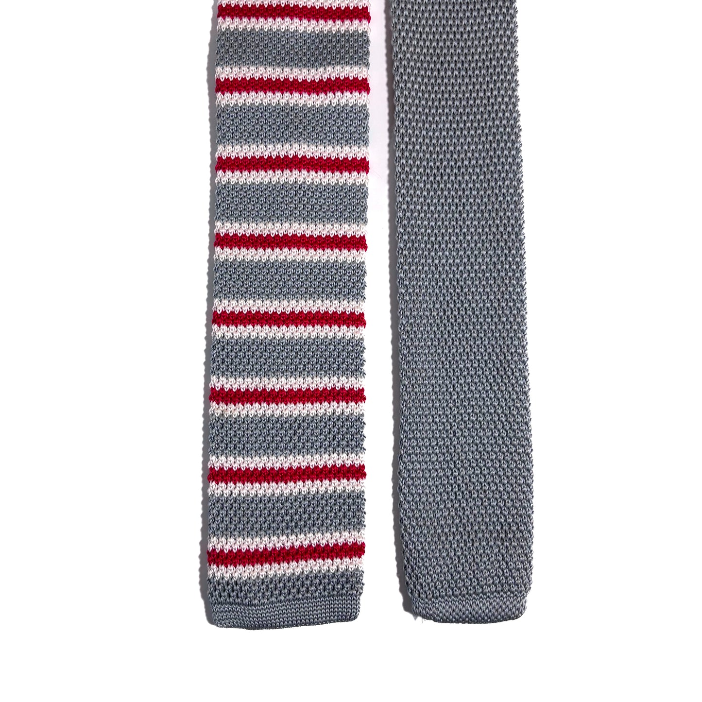 Light Gray Striped Knitted Tie
