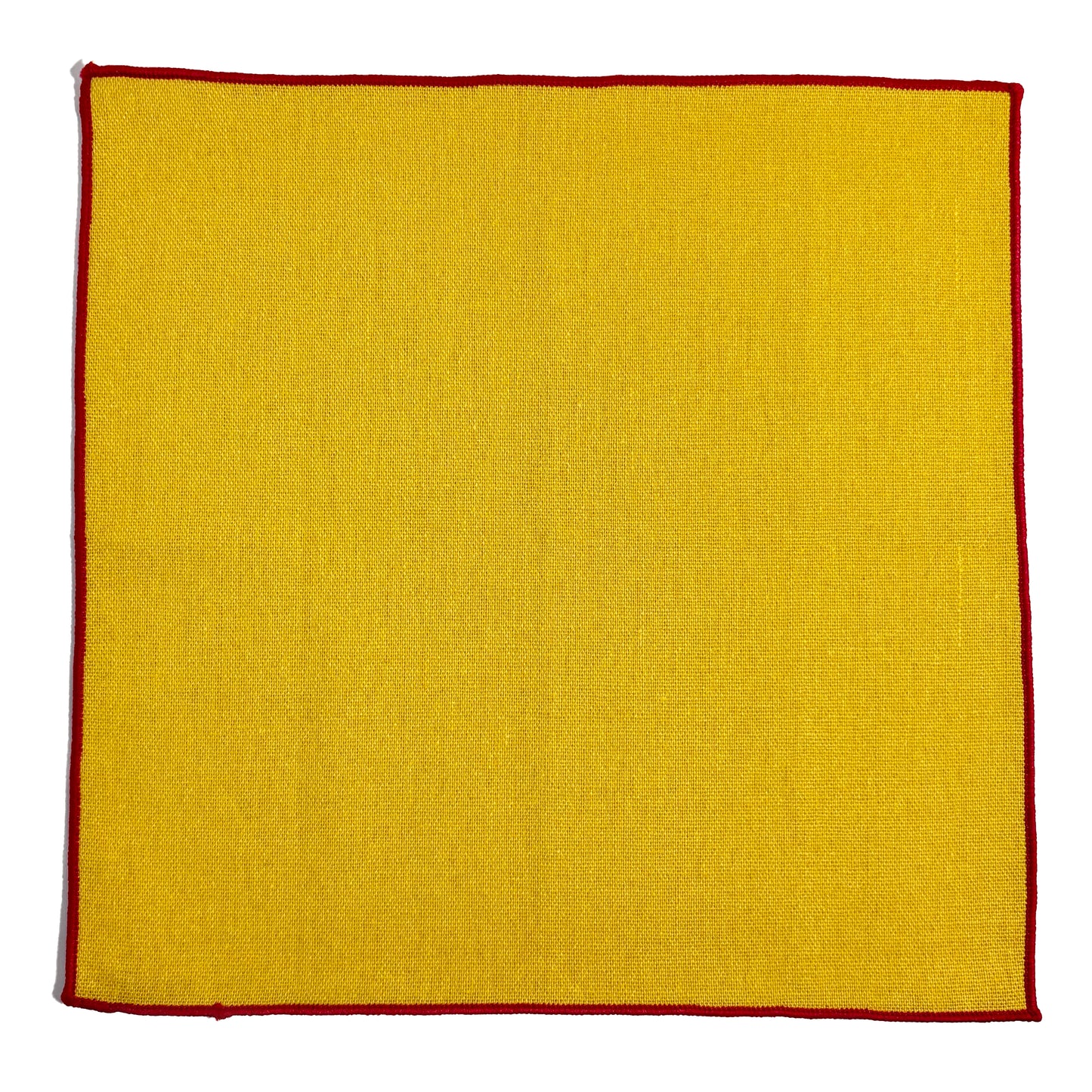 Yellow & Red Linen/Cotton Pocket Square