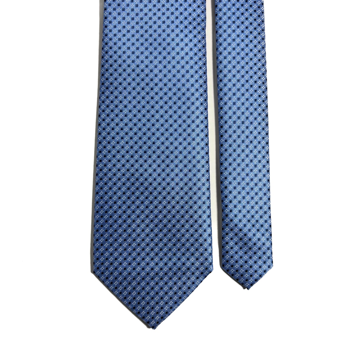 Light Blue Micro-Check Jacquard Tie