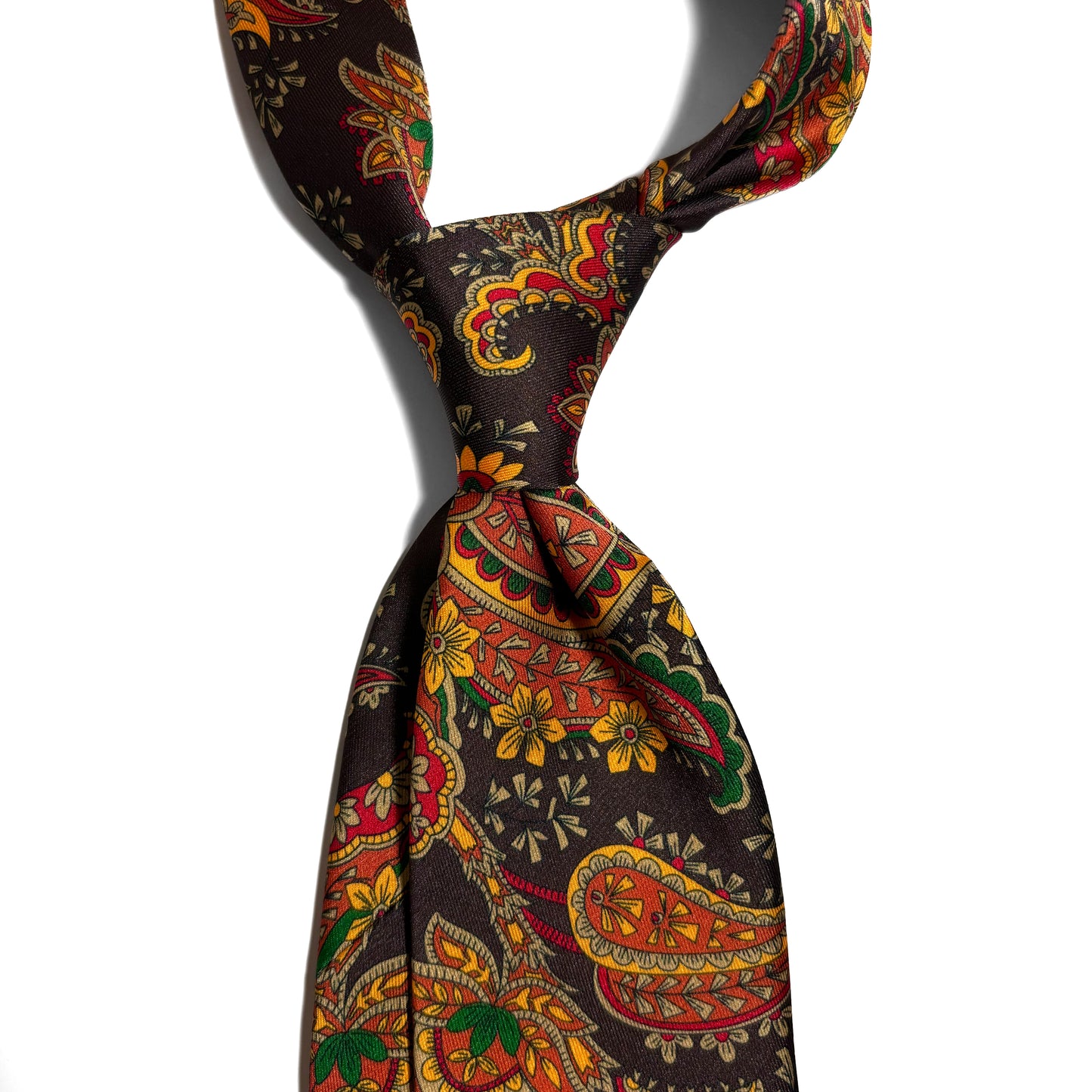Brown & Orange Paisley Printed Tie
