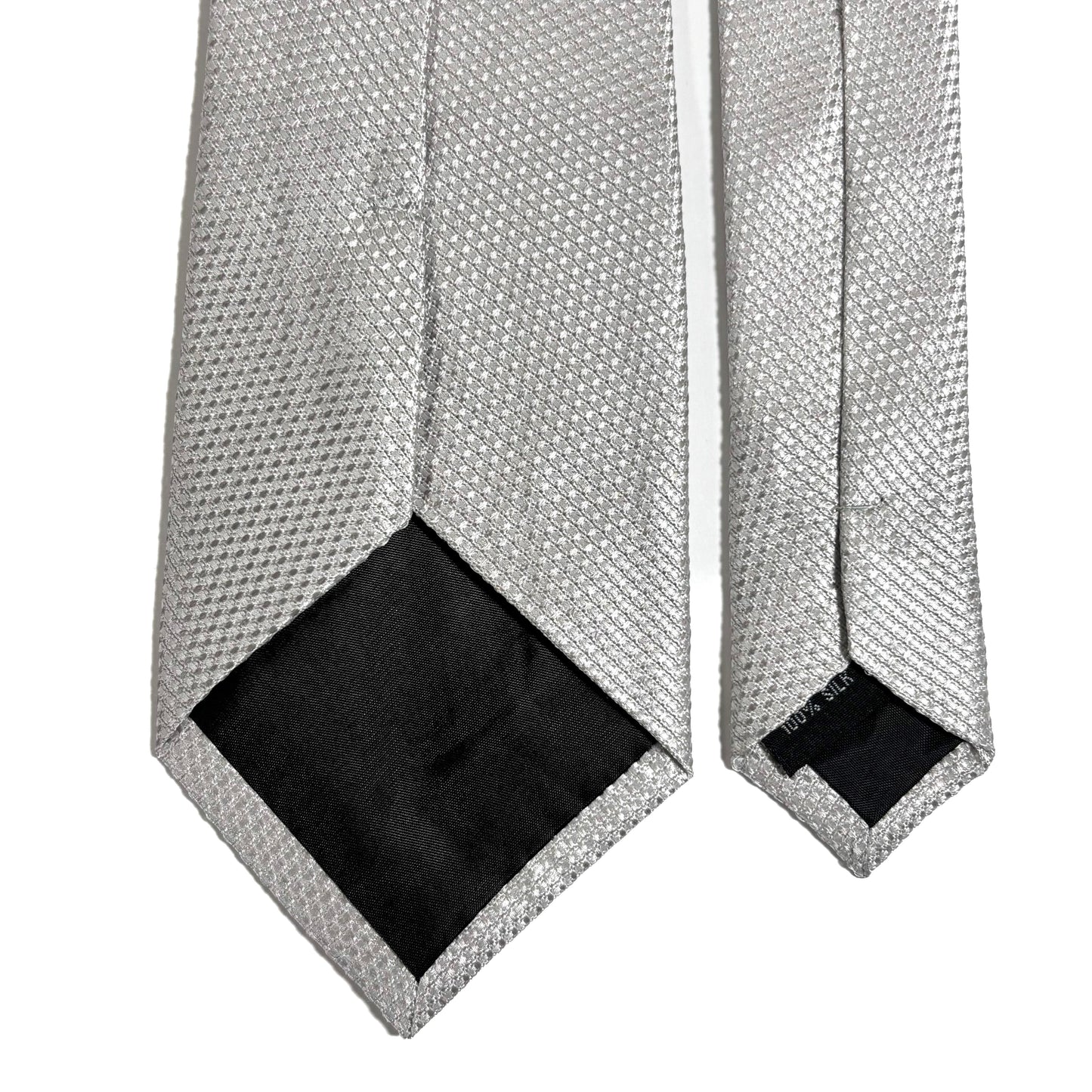 Silver Pearl Silk Grenadine Tie - Handmade