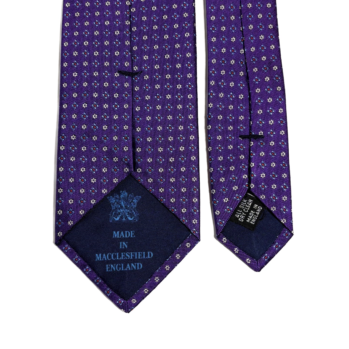Purple Floral Silk Jacquard Tie - Handmade in England