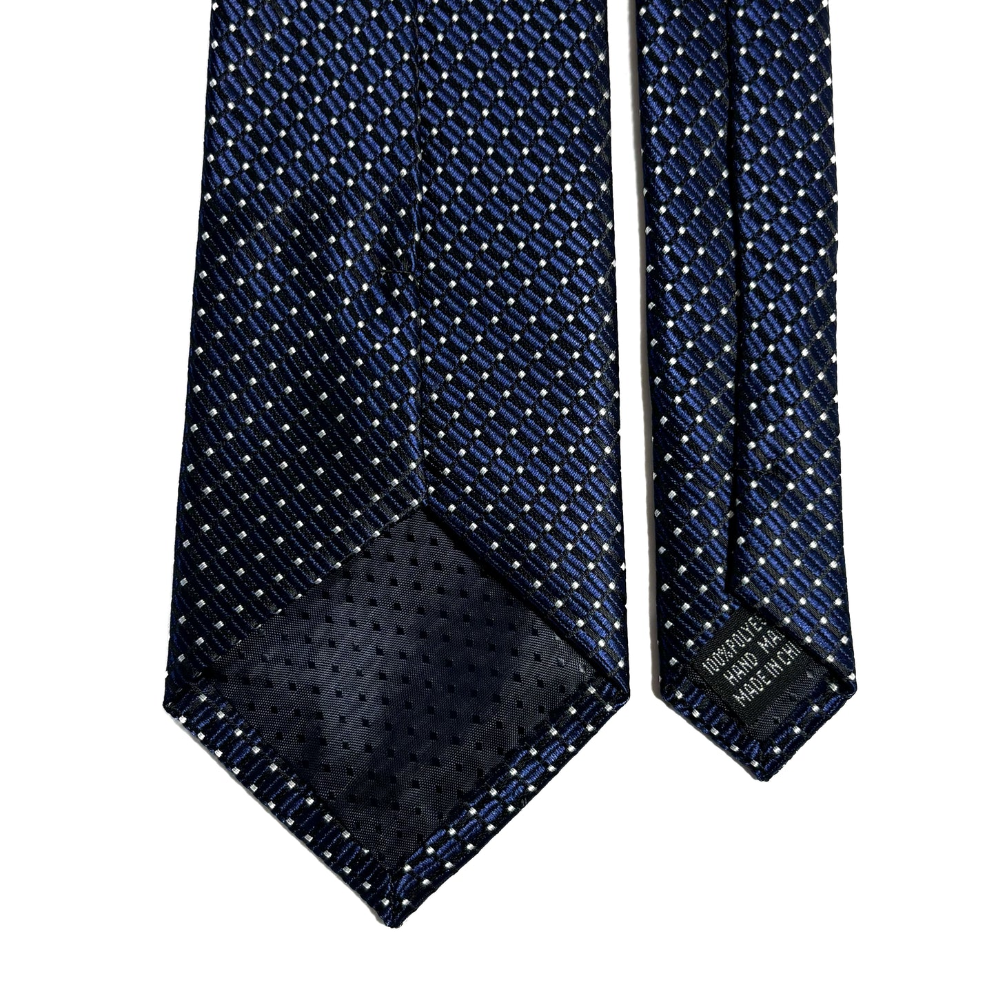 Navy Blue Micro-Geometric Dot Jacquard Tie