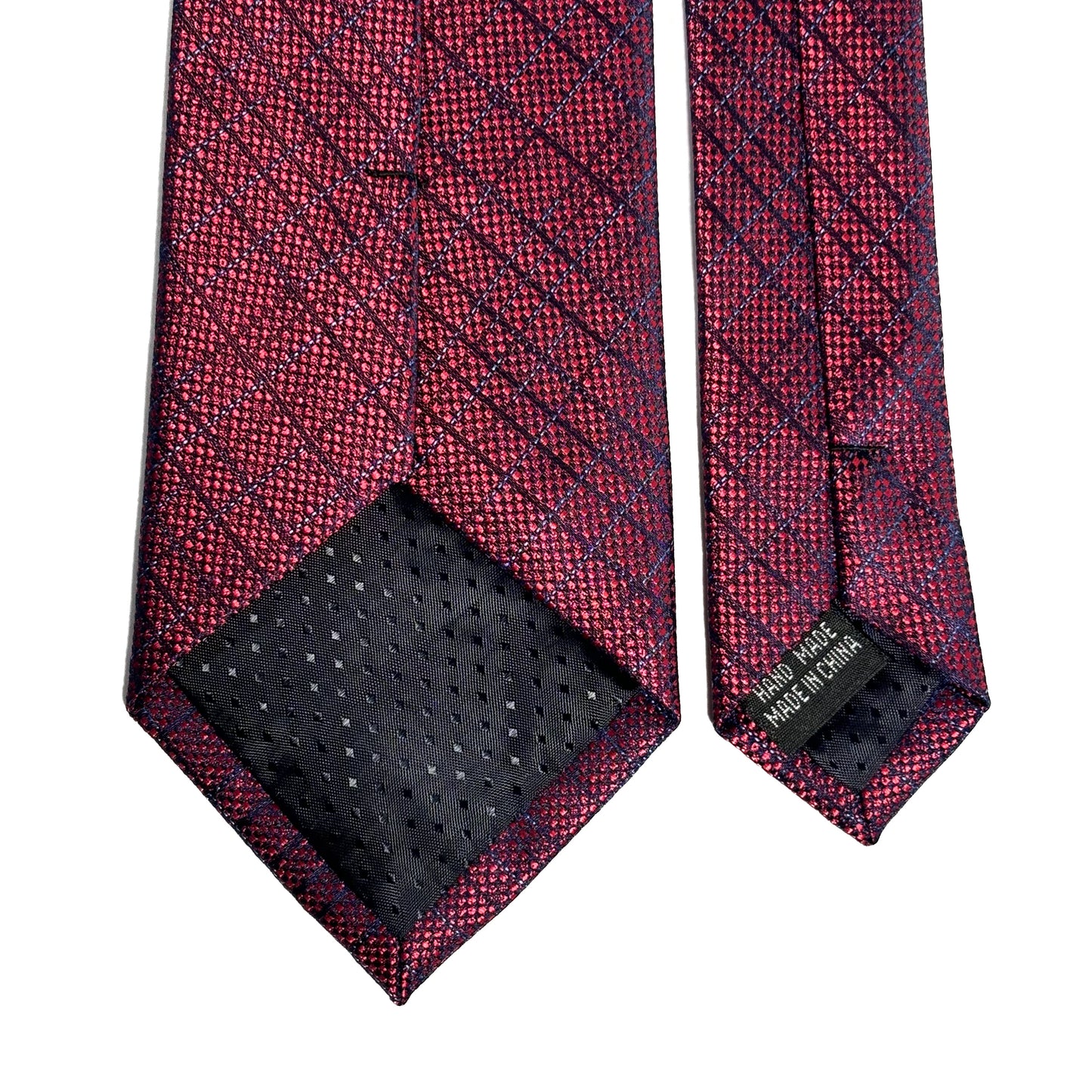 Burgundy Checked Jacquard Tie