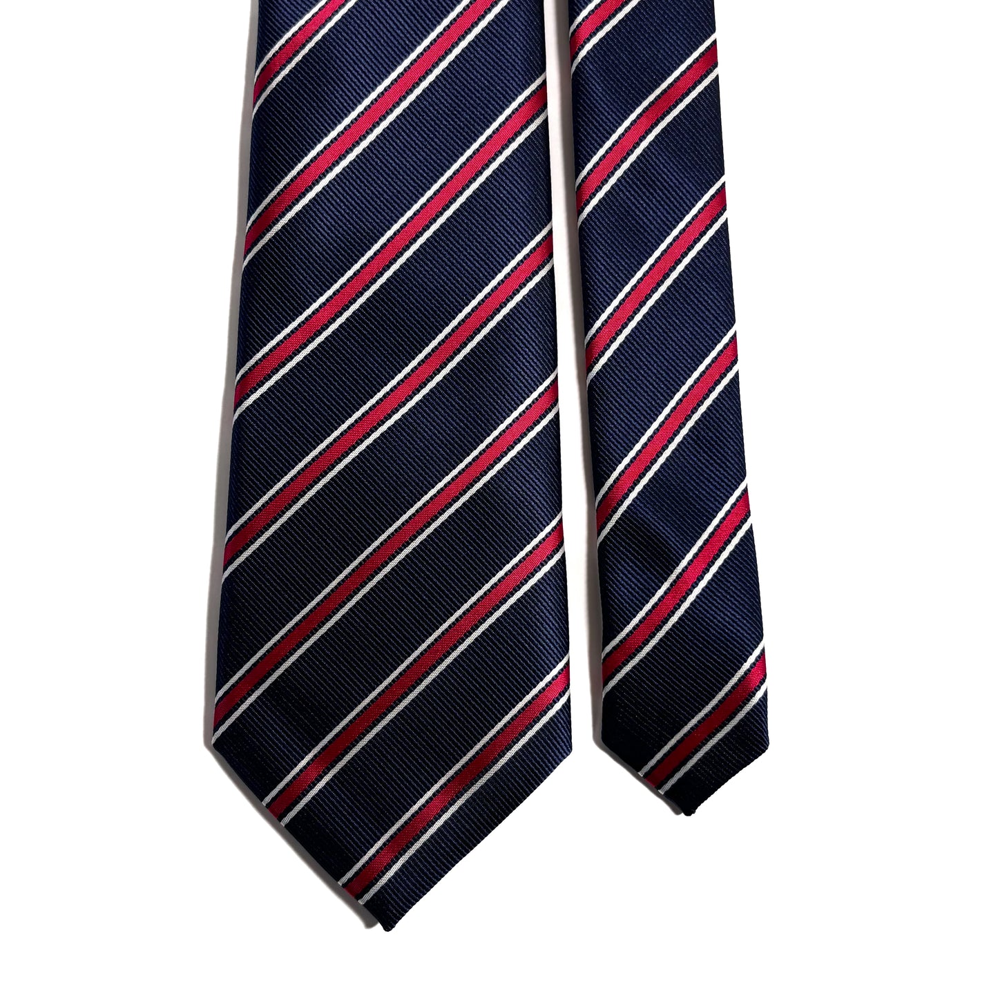 Navy Blue & Red Striped Repp Tie