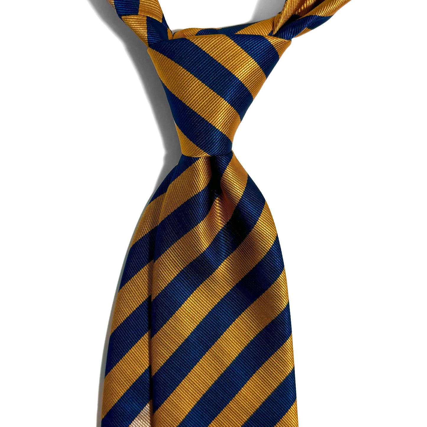 Navy Blue & Gold Striped Repp Tie