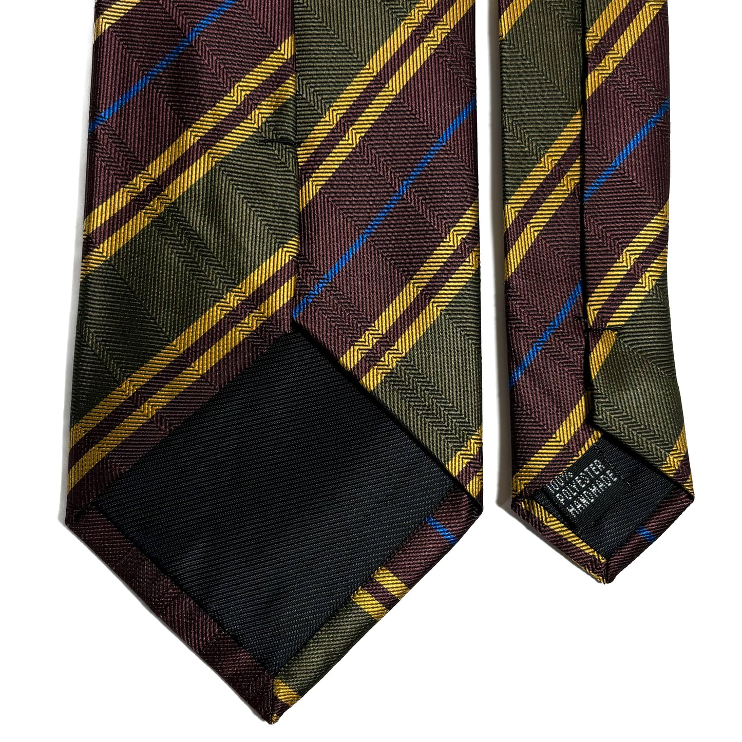 Green & Brown Overcheck Striped Tie