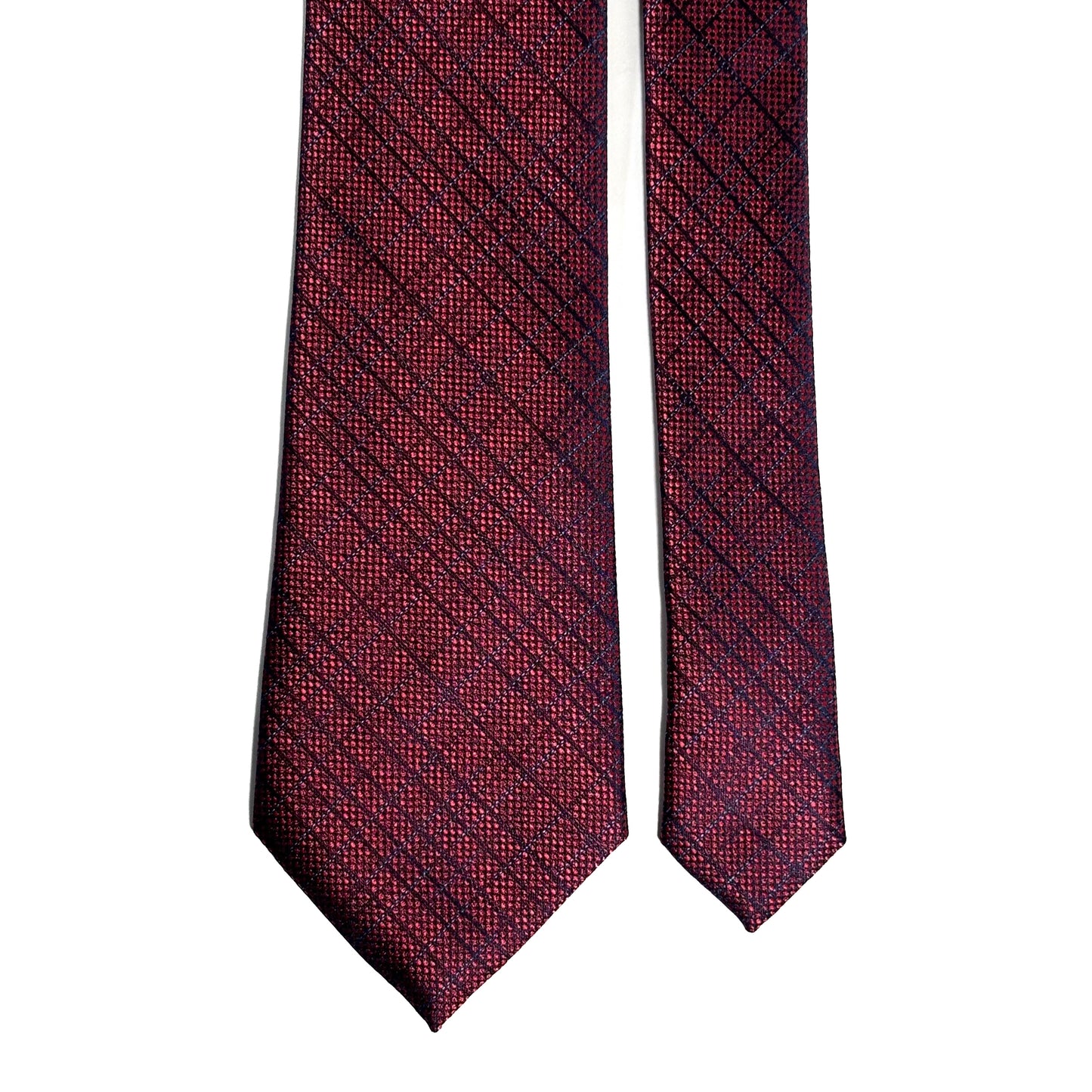 Burgundy Checked Jacquard Tie