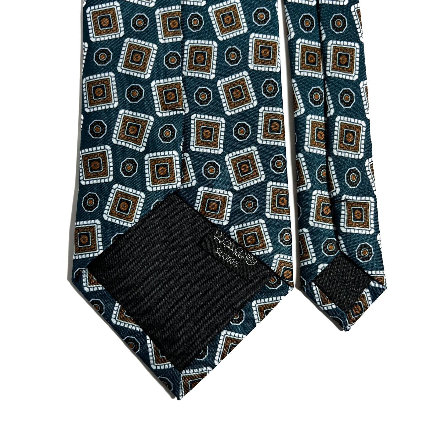 Teal Falling Blocks Silk Tie