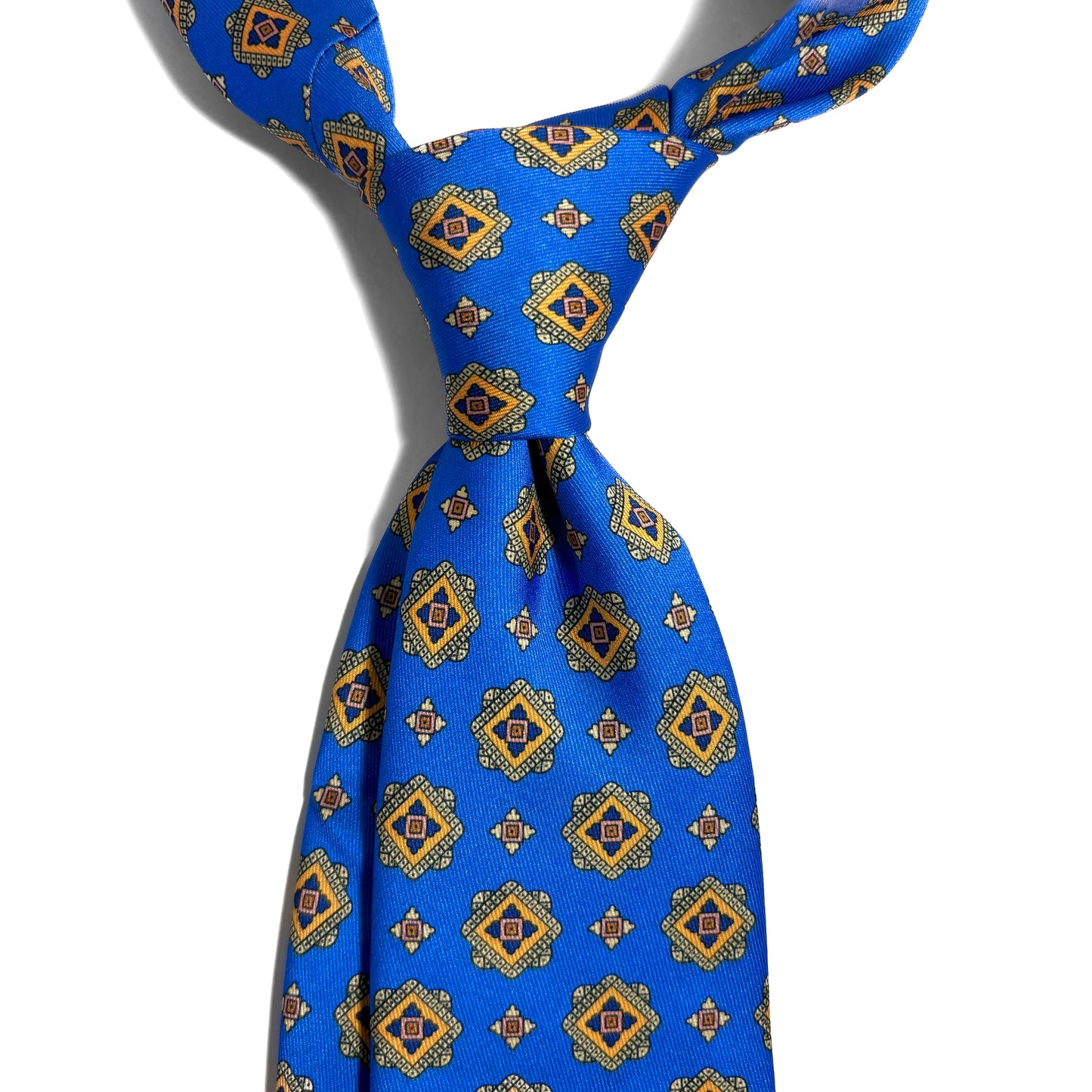 Electric Blue & Yellow Geometric Printed Tie