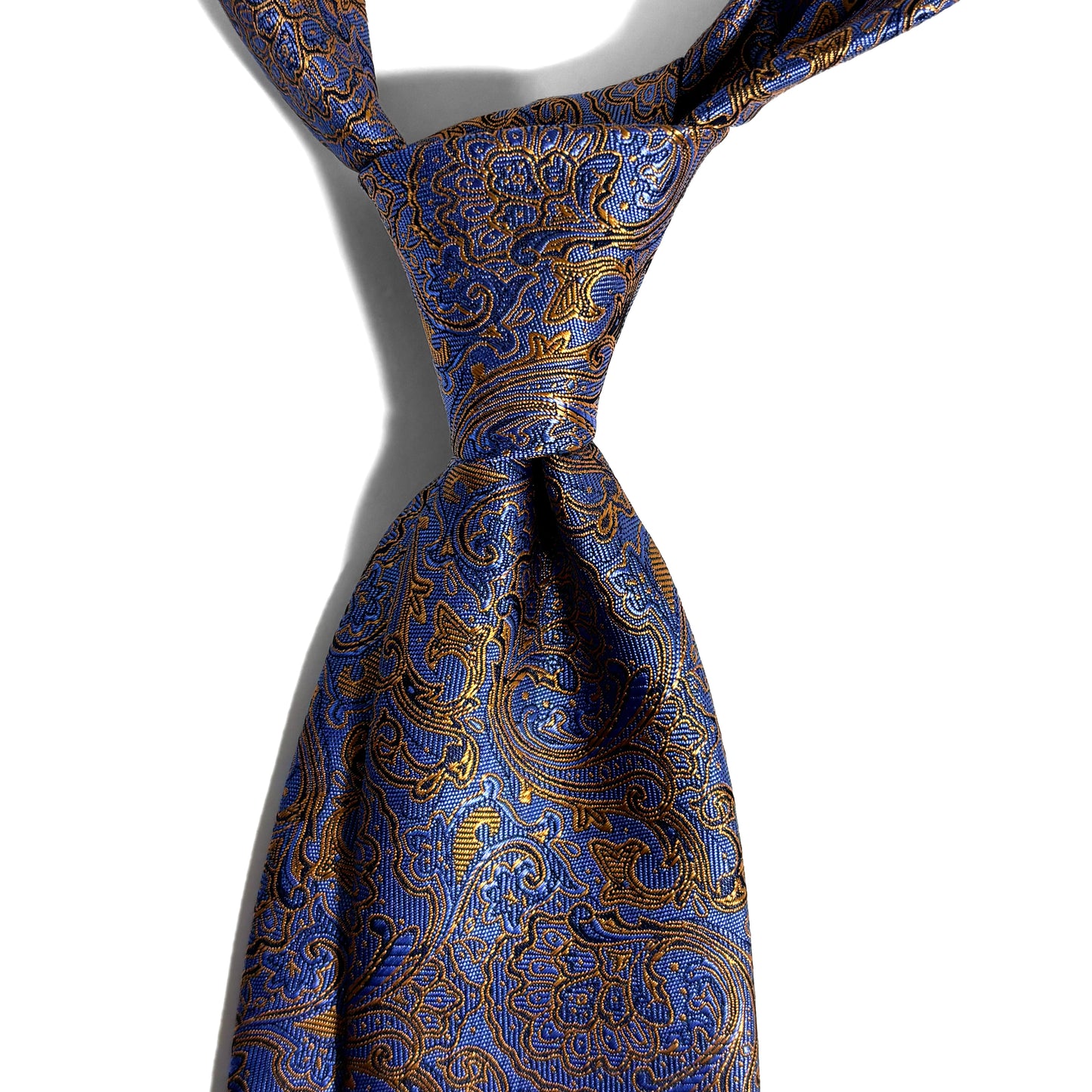 Light Blue & Gold Paisley Jacquard Tie