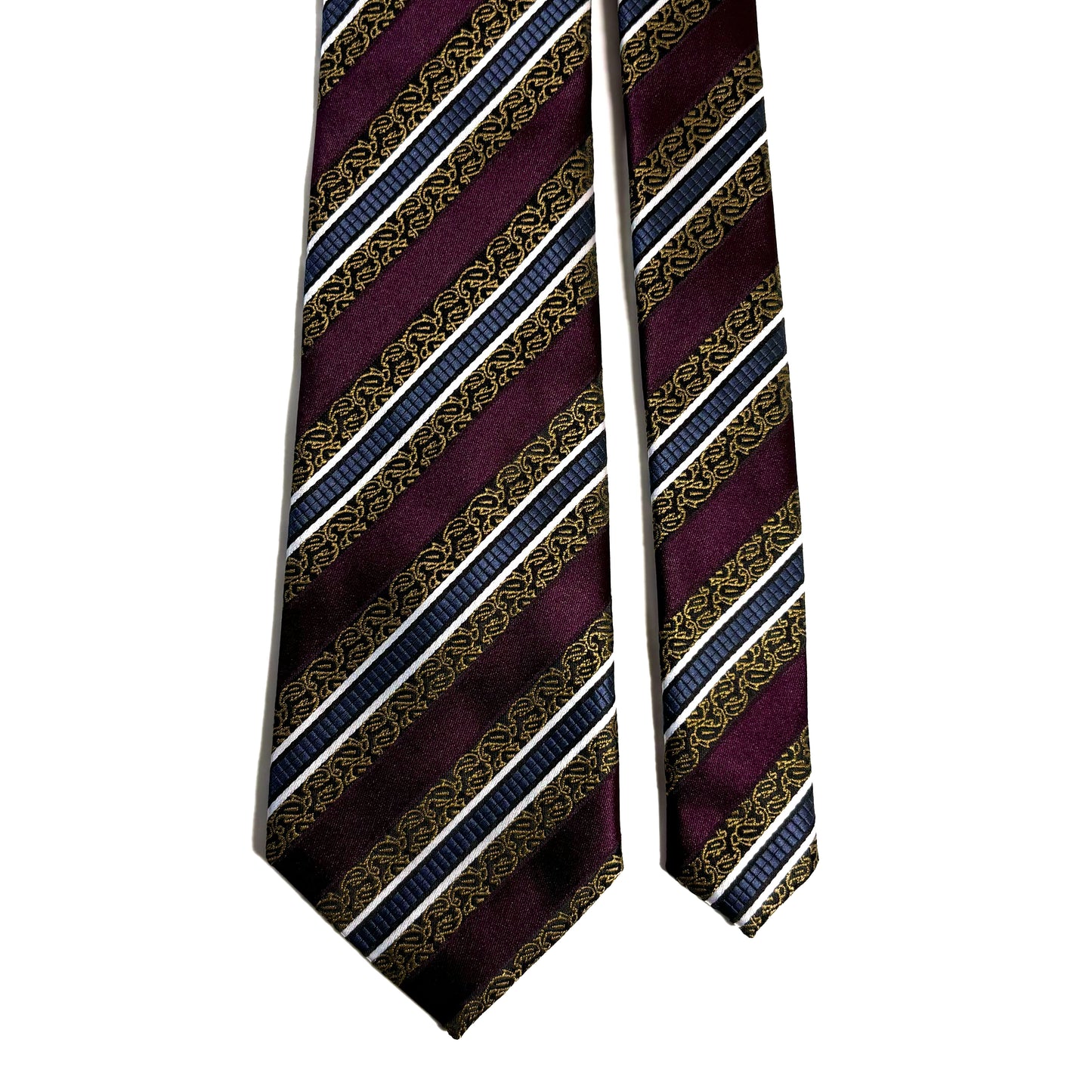 Burgundy & Gold Striped Tie