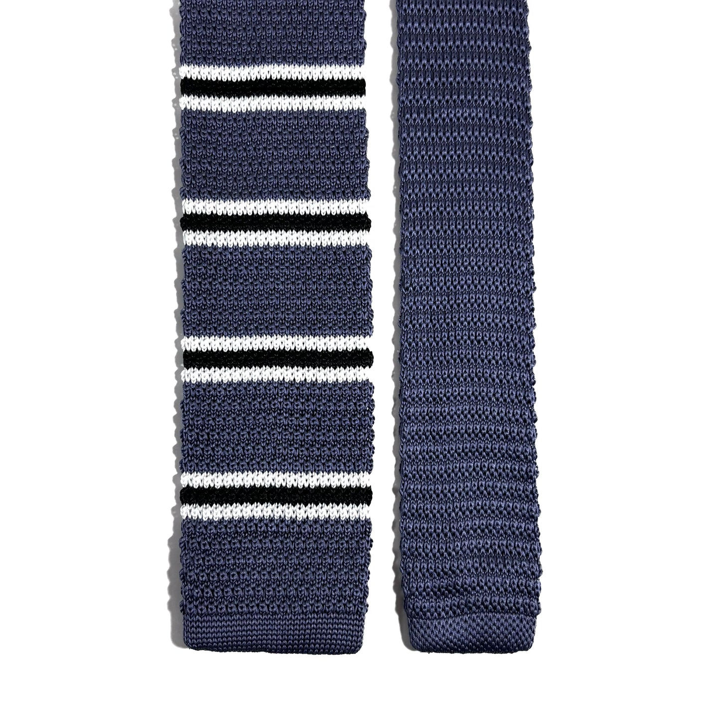 Gray Striped Knitted Tie