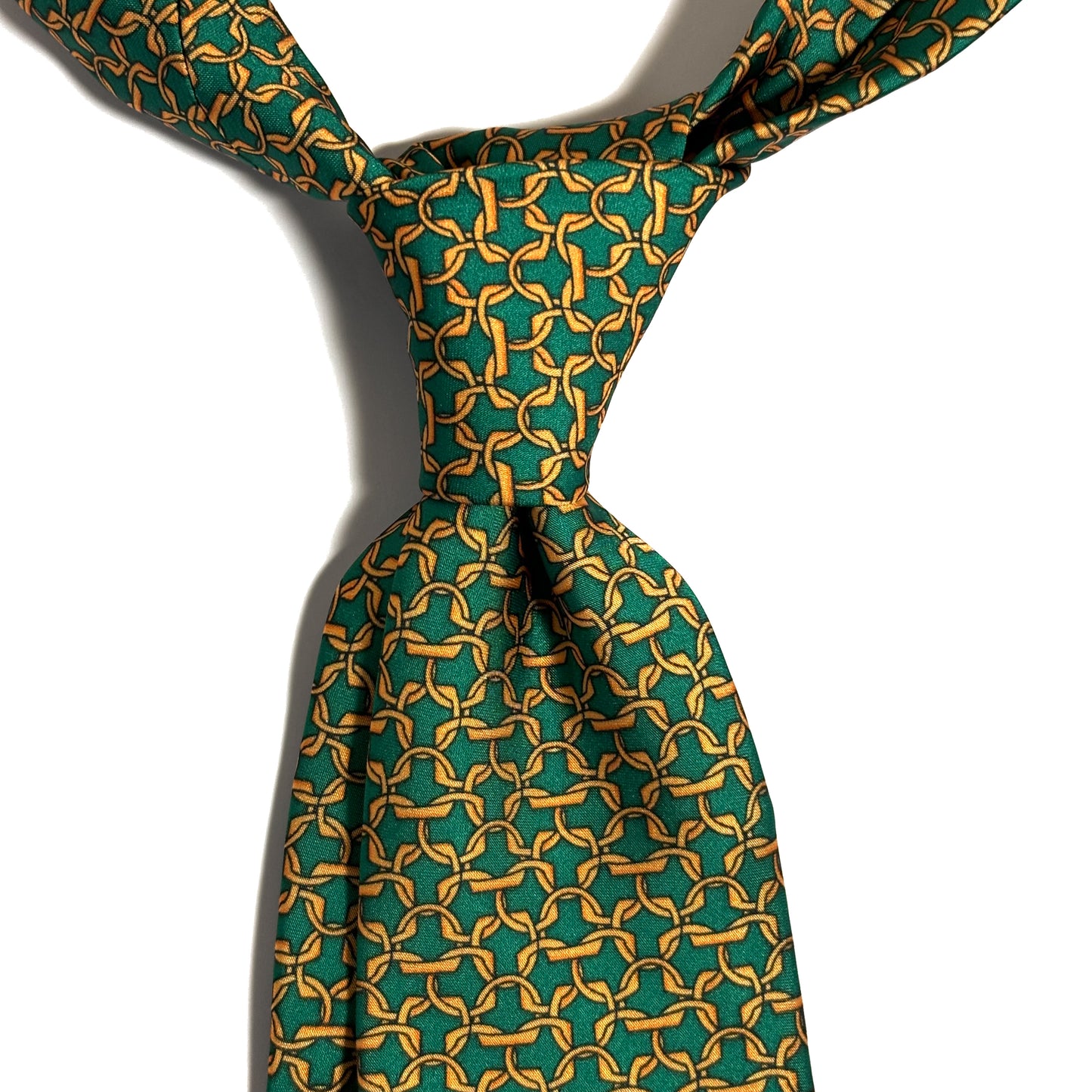 Green Chain-Link Printed Tie