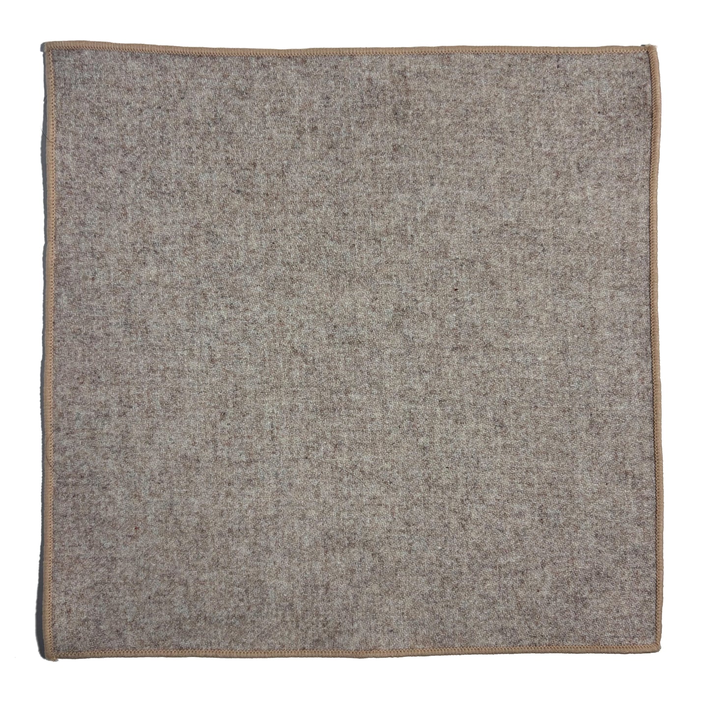 Light Beige Solid Wool Pocket Square