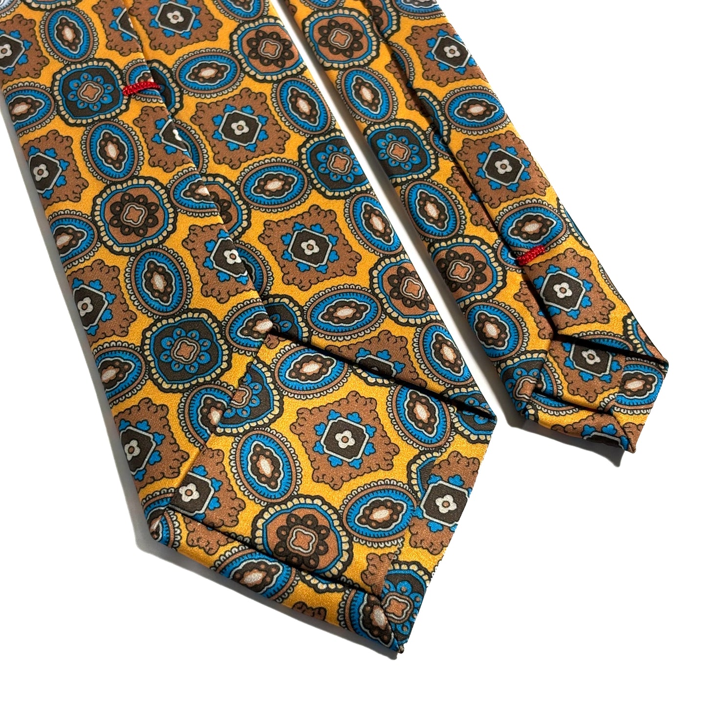 Mustard Yellow Medallion Printed Tie