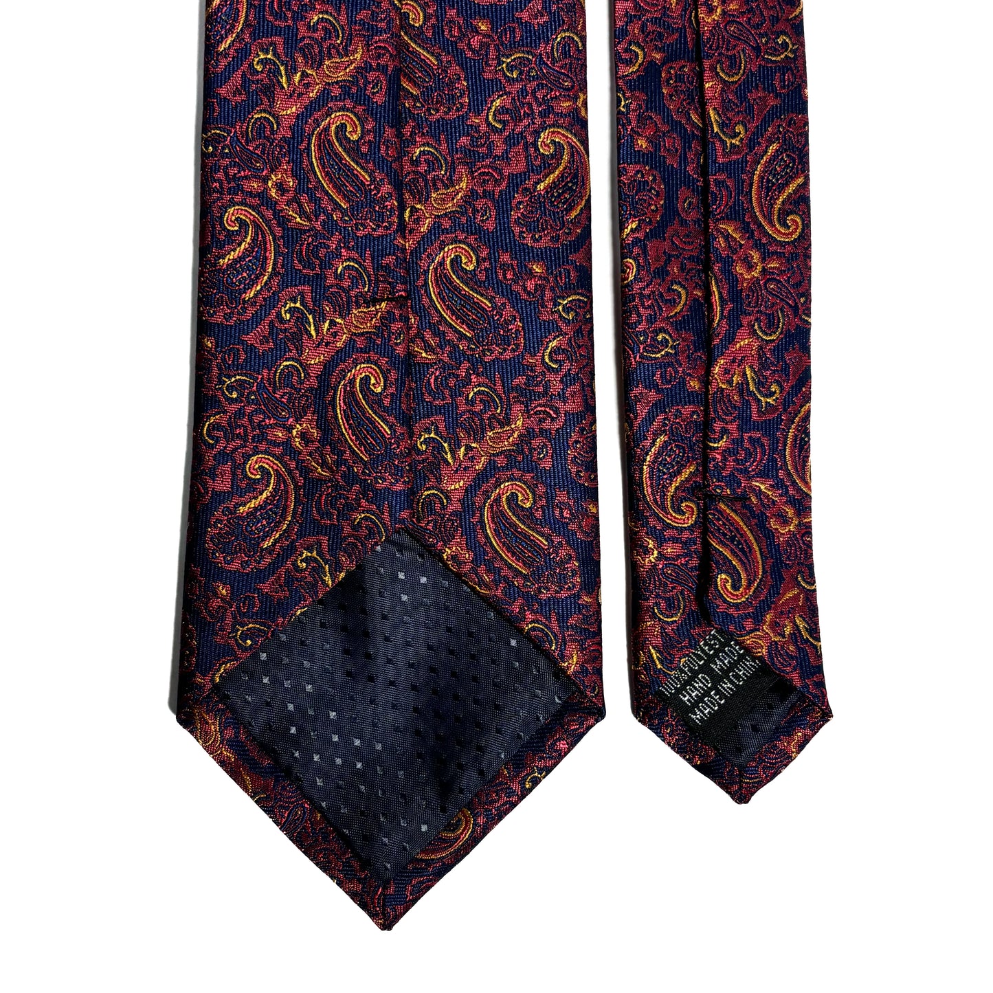 Navy Blue & Gold Paisley Jacquard Tie