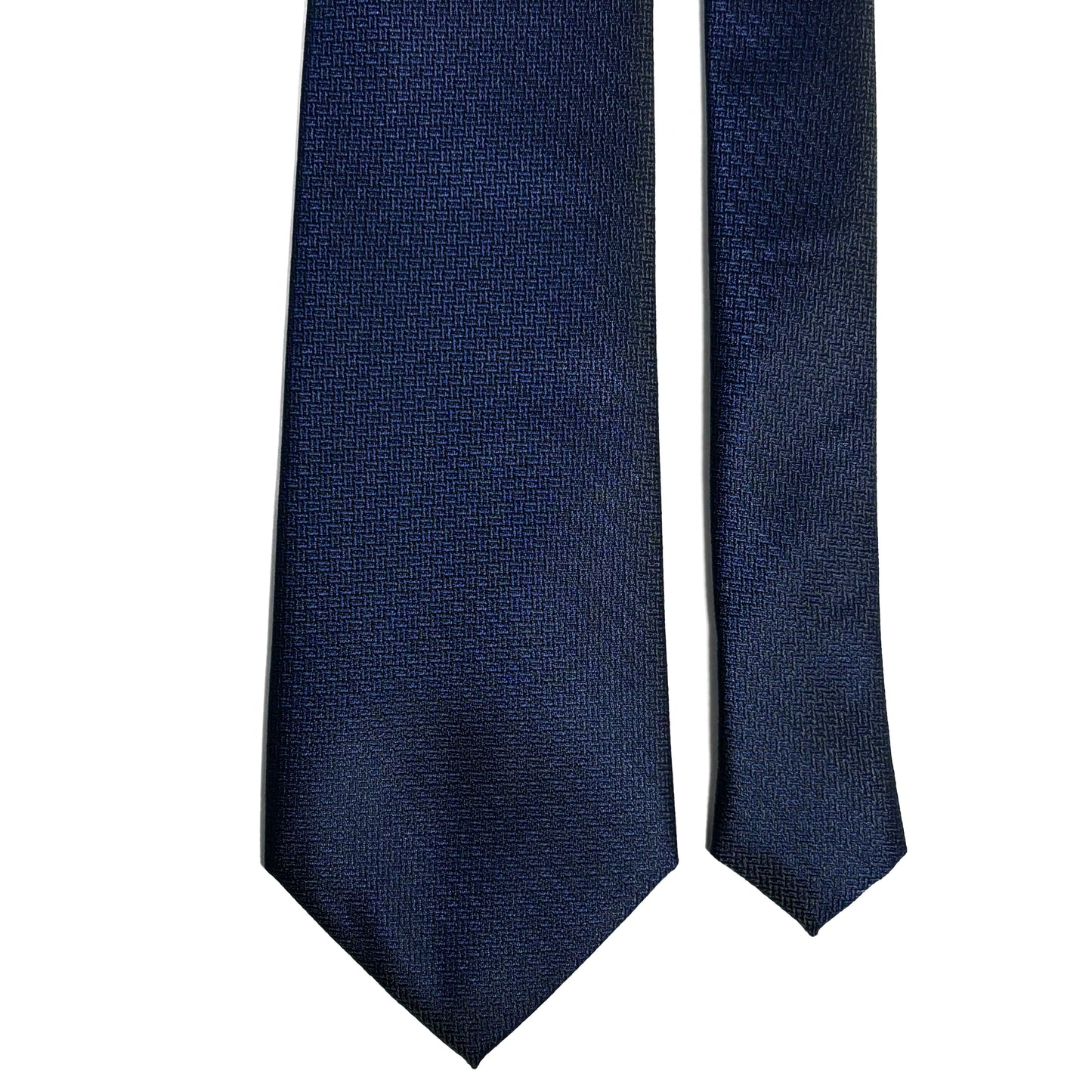 Navy Blue Micro-Geometric Jacquard Tie