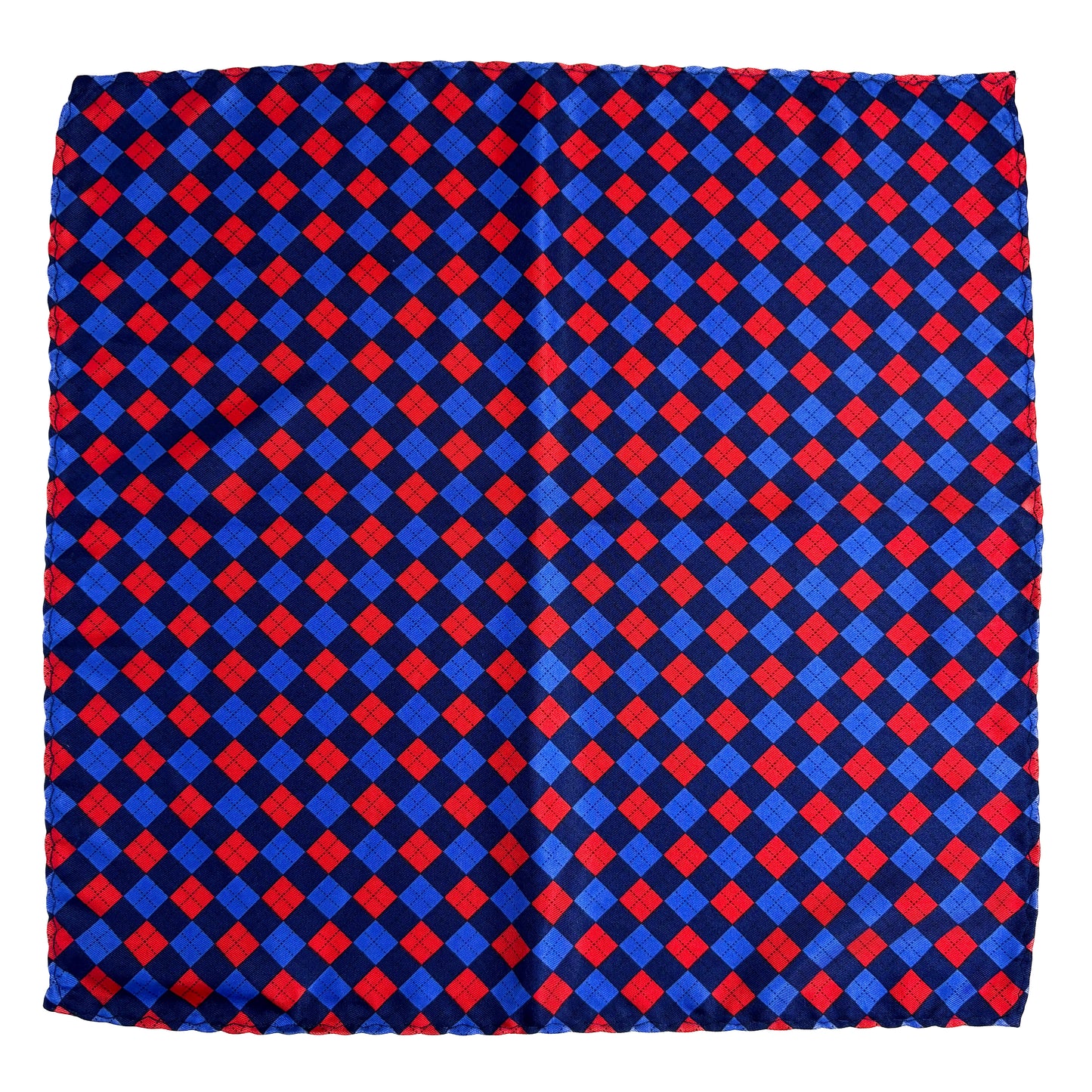 Blue & Red Square Geo Pocket Square