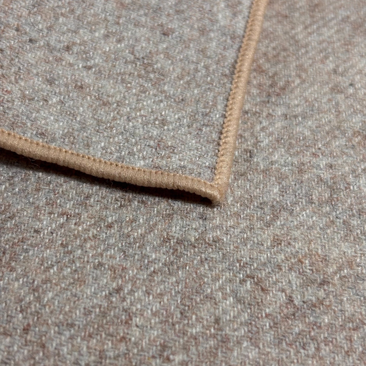 Light Beige Solid Wool Pocket Square