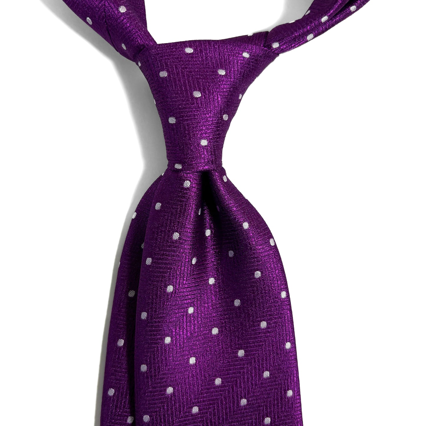 Magenta Herringbone Polka Dot Jacquard Tie