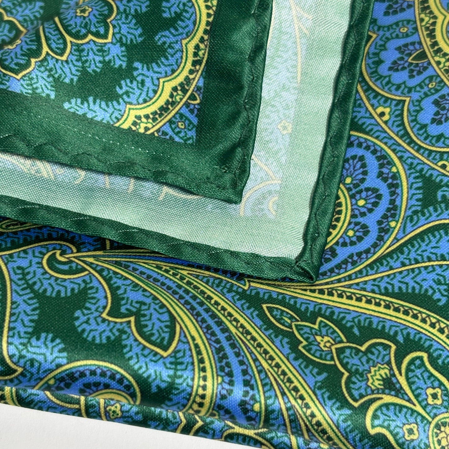 Green Paisley Pocket Square
