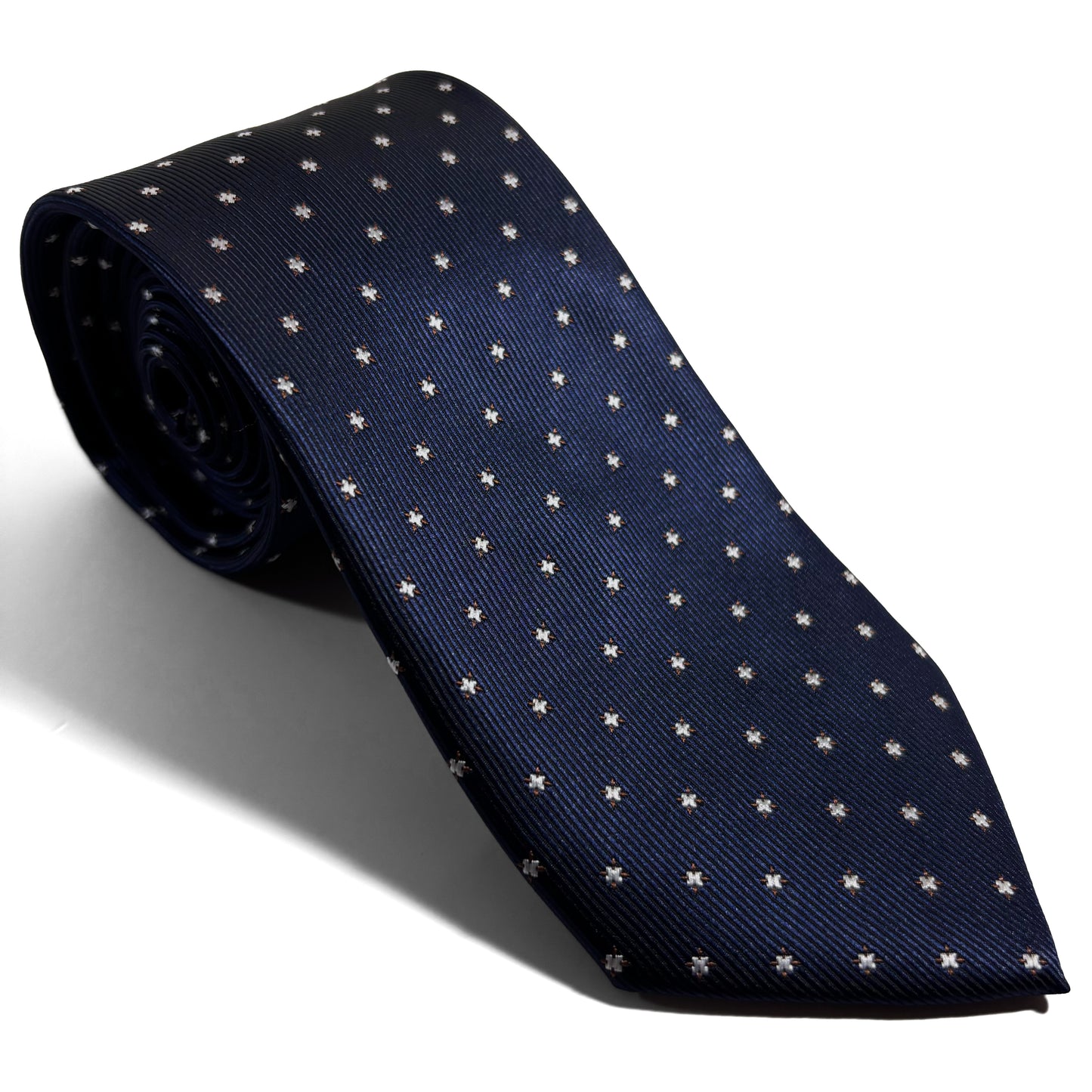 Navy Blue Star Jacquard Tie