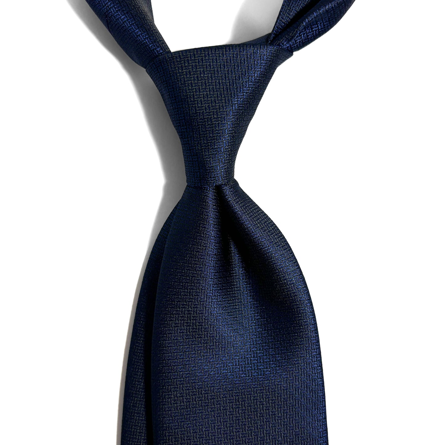 Navy Blue Micro-Geometric Jacquard Tie