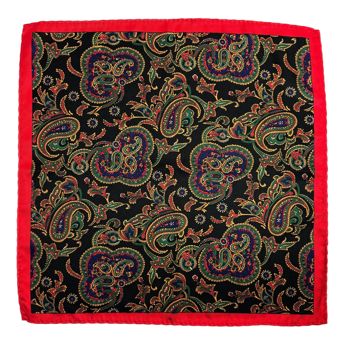 Black & Red Paisley Pocket Square