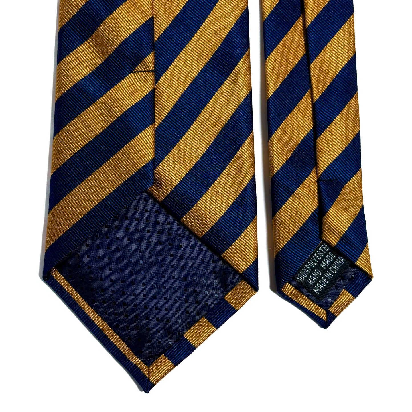 Navy Blue & Gold Striped Repp Tie