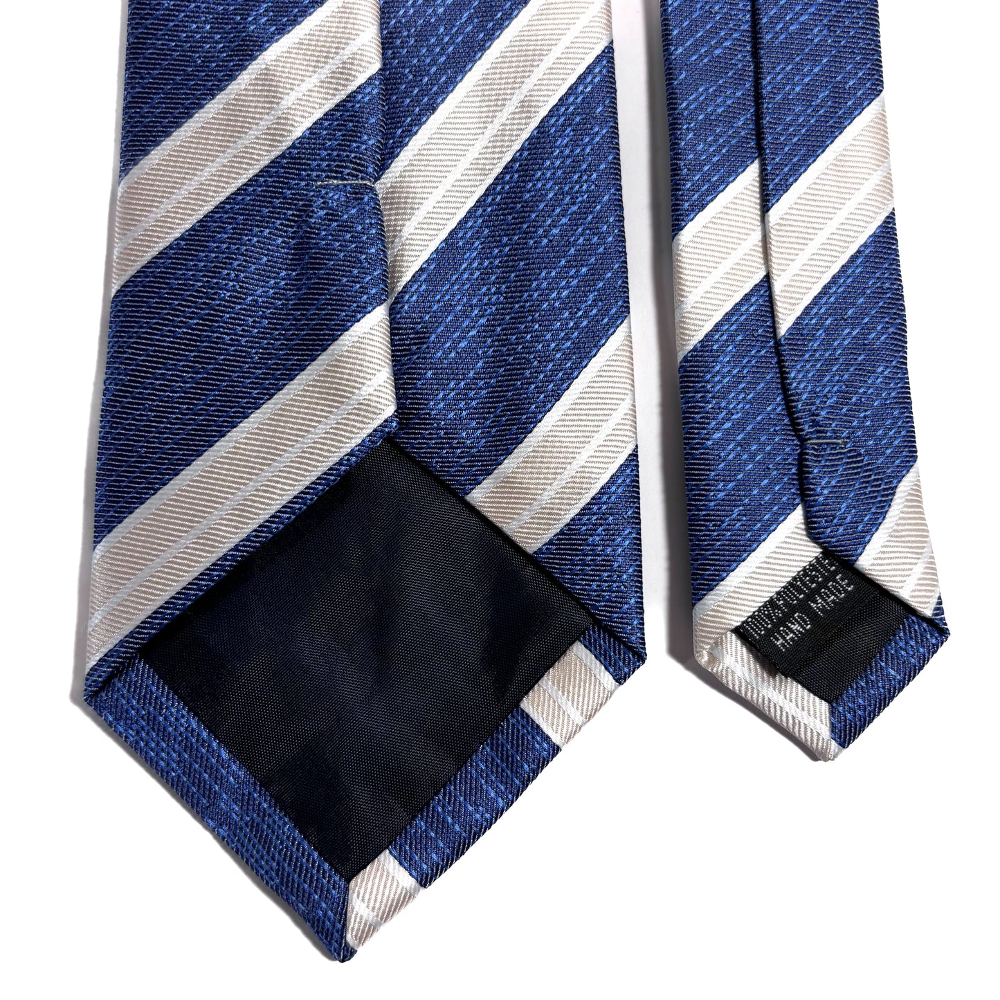 Blue & Ivory Striped Tie
