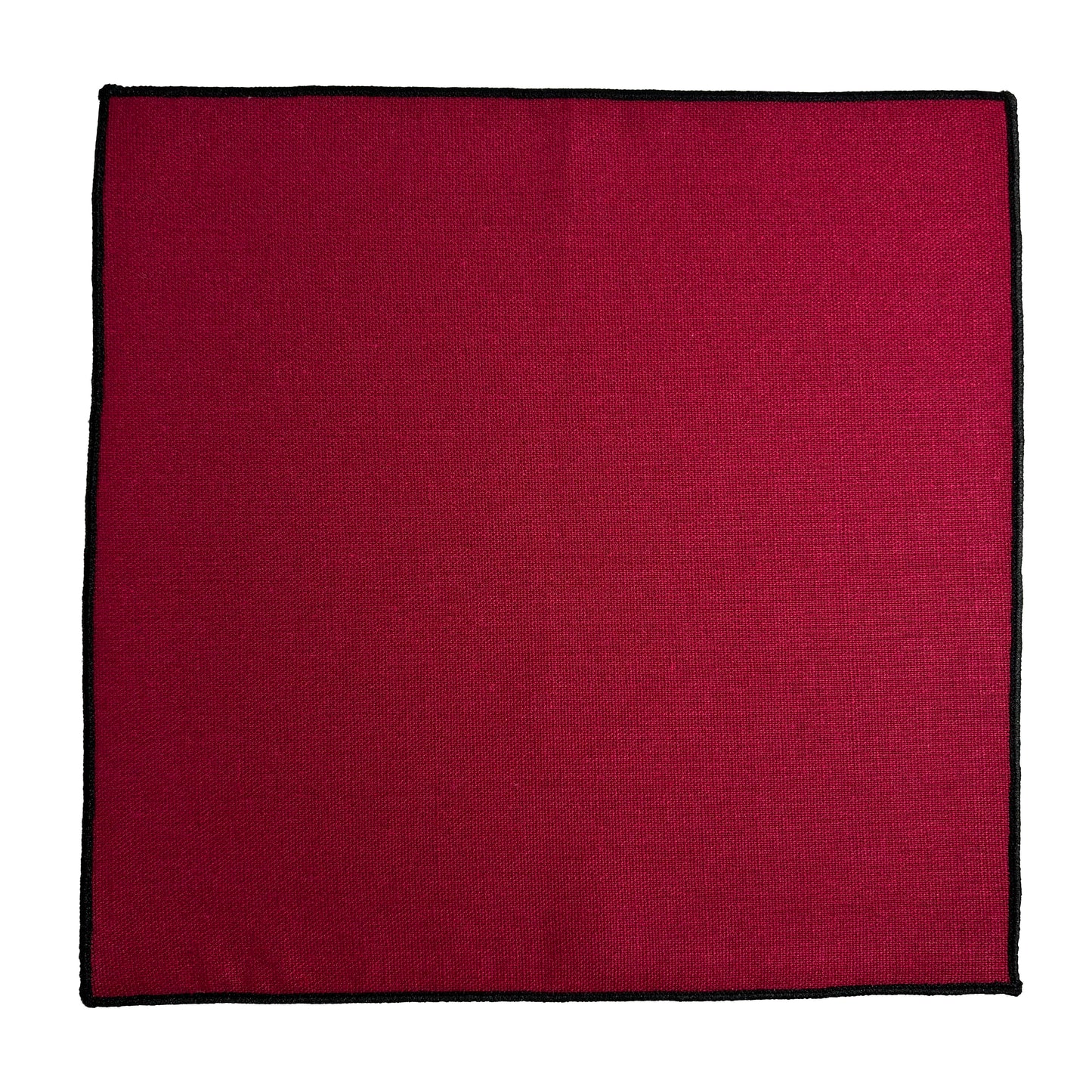 Burgundy & Black Linen/Cotton Pocket Square