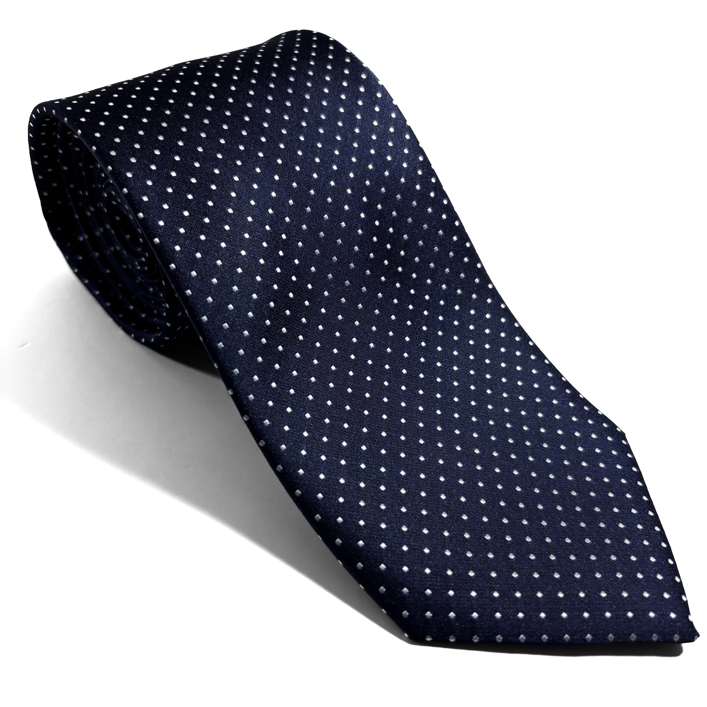 Navy Blue Polka Dot Jacquard Tie