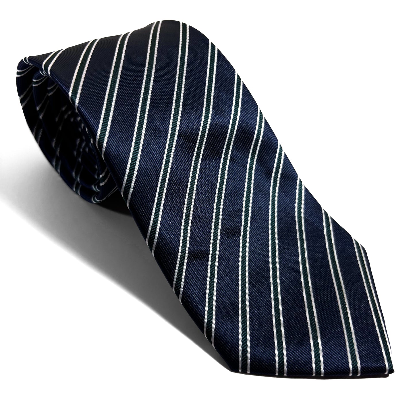 Navy Blue Striped Repp Tie