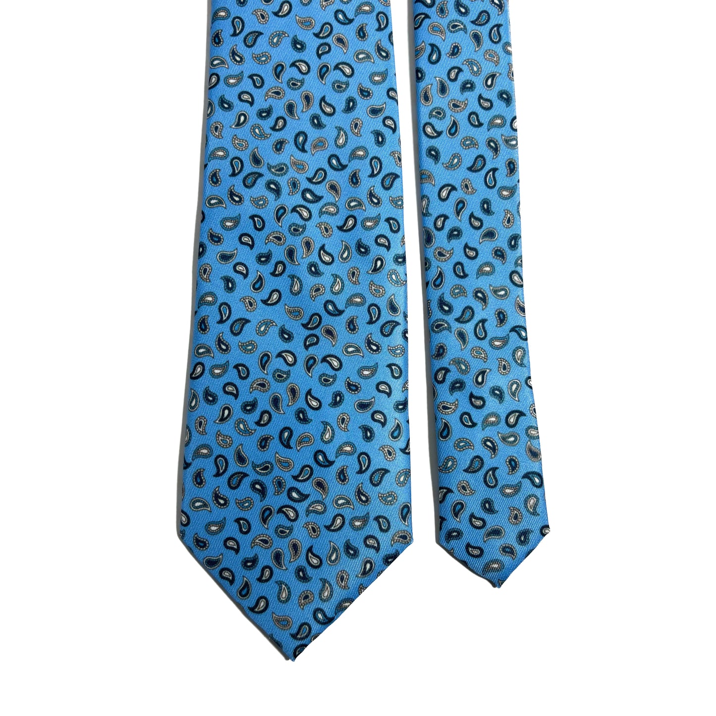 Light Blue Small Paisley Printed Tie