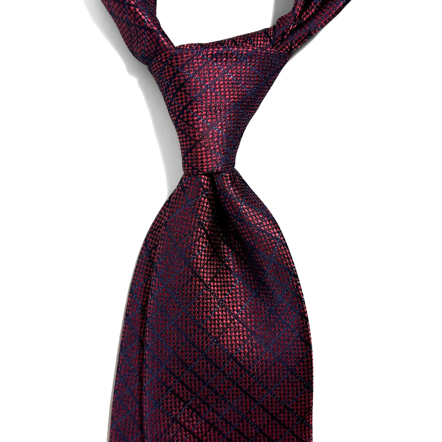 Burgundy Checked Jacquard Tie