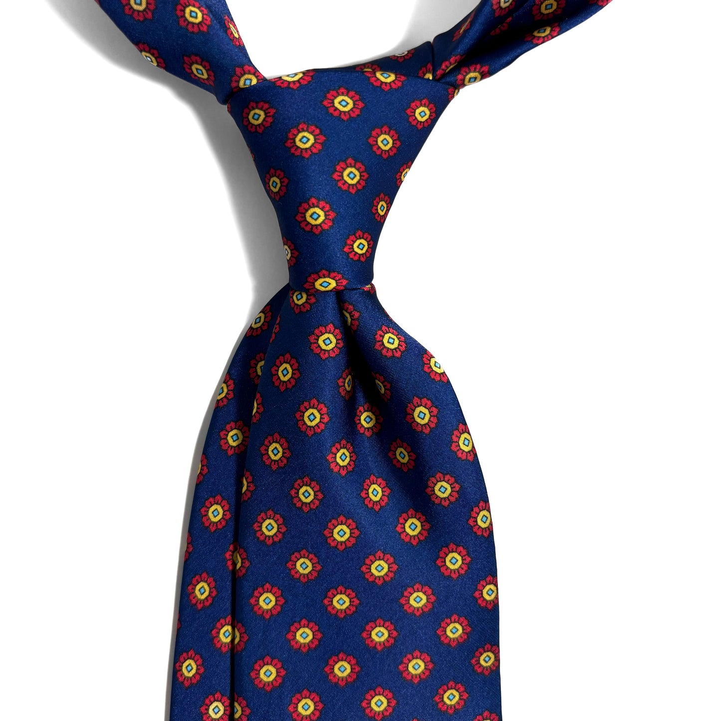 Navy Blue Floral Neats Printed Tie