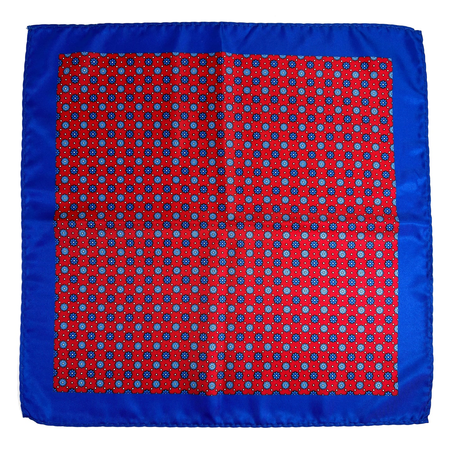 Red & Blue Floral Pocket Square