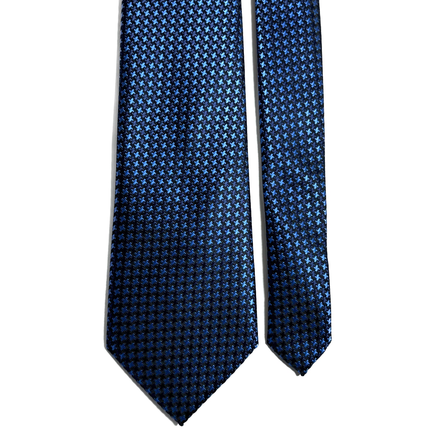 Navy Blue Houndstooth Jacquard Tie