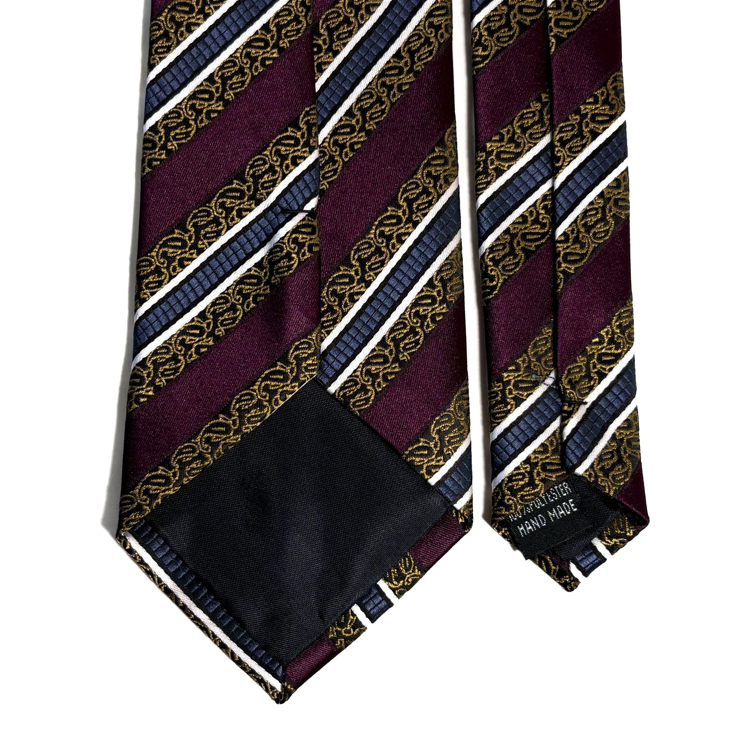 Burgundy & Gold Striped Tie
