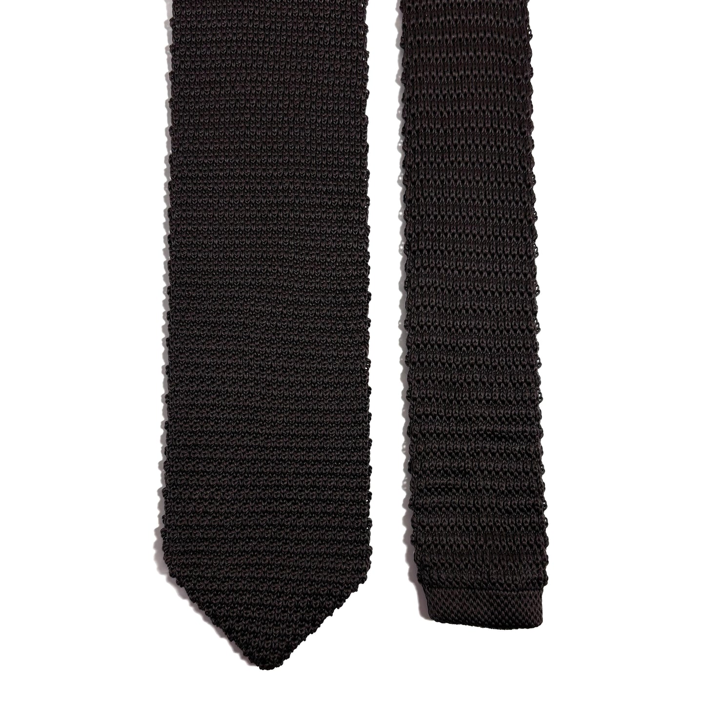 V-Tip Dark Brown Knitted Tie