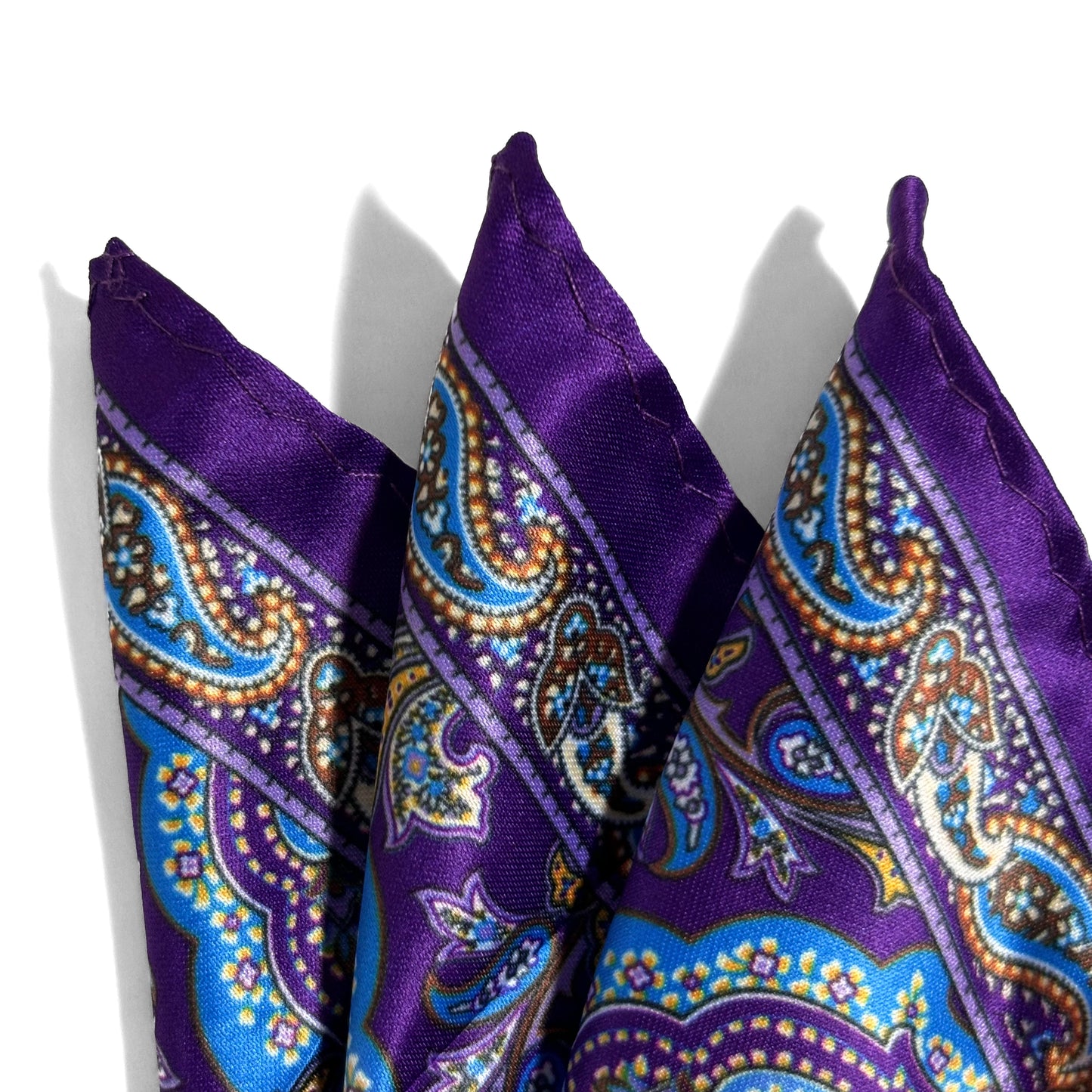 Purple & Blue Paisley Pocket Square