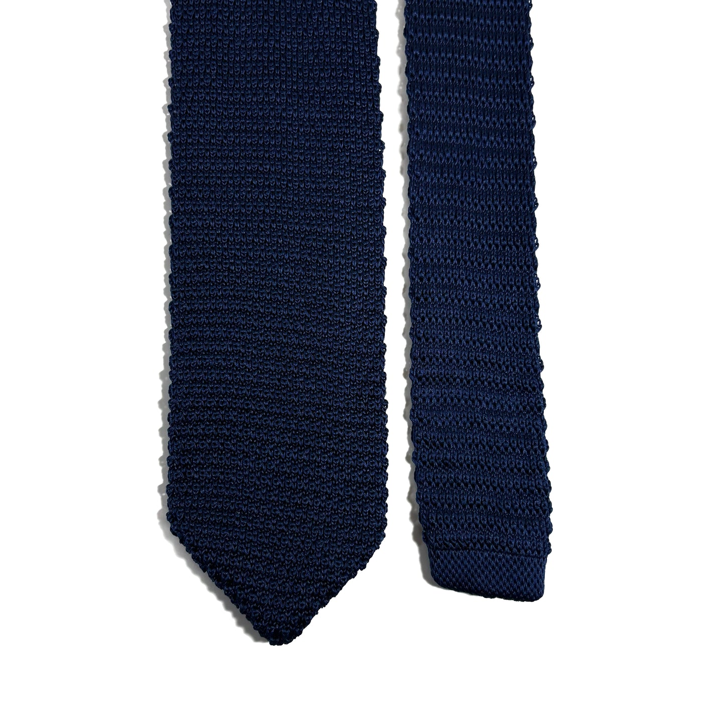 V-Tip Navy Blue Knitted Tie